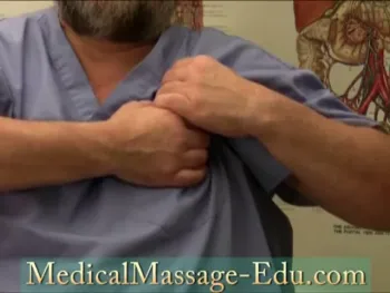 Self-Massage for stress management on chest and shoulder