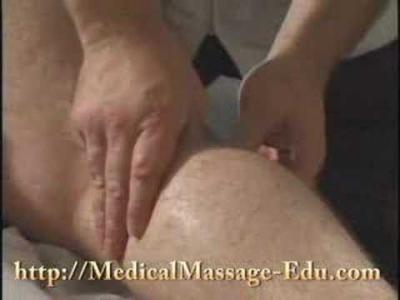 Medical Massage Large man calf and thigh